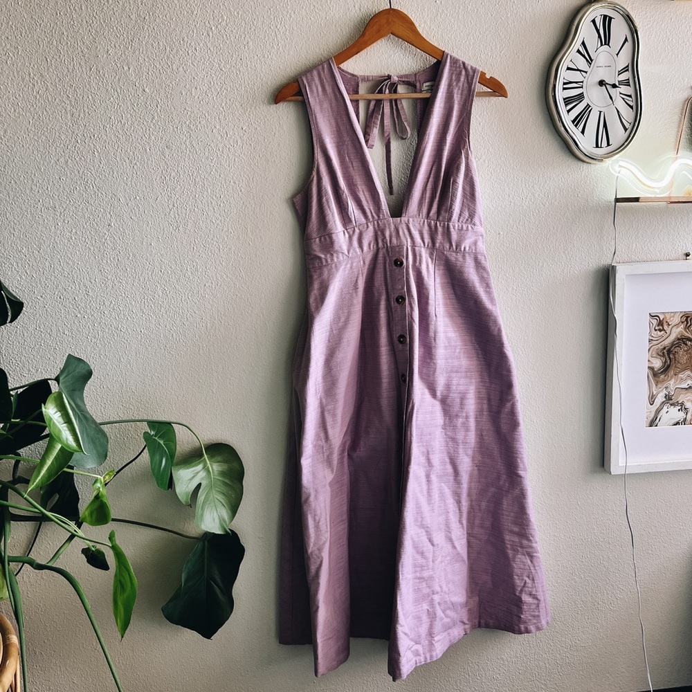 Urban outfitters purple linen midi dress